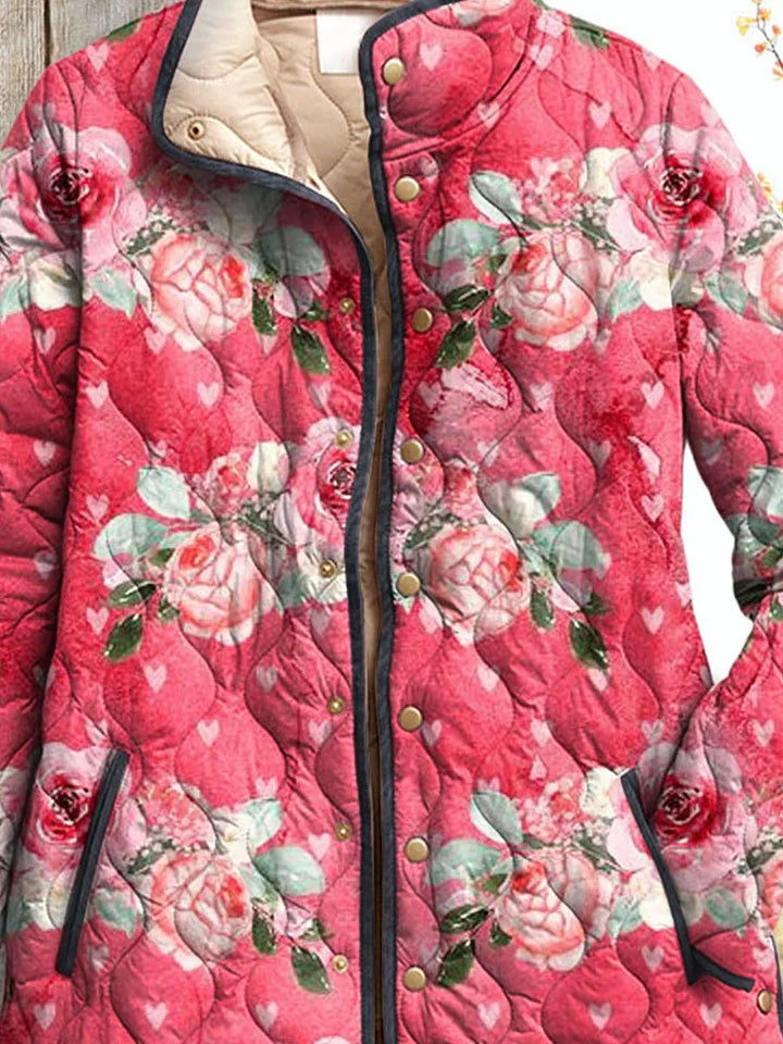 Veste matelassée rose charmante pour femmes