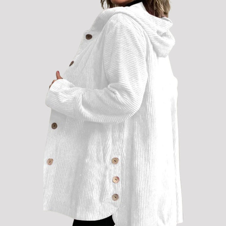Jessica™ – Veste en velours à capuche et à boutons