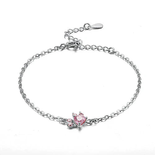 Arbour - Bijoux en 4 pièces en or rose avec cœur en zirconium et pierre