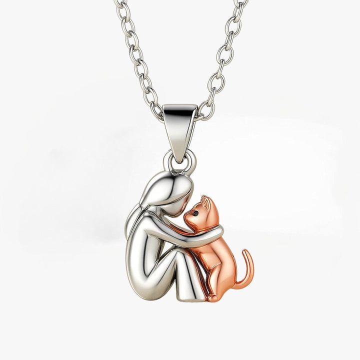Aria - Collier Embrasser le Chien Doux (Argent & Rose)