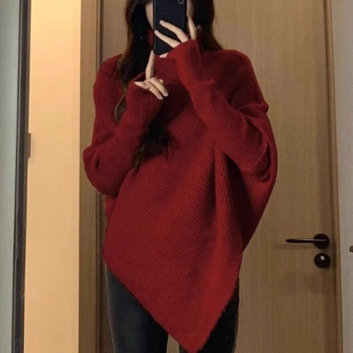 Alva™ – Poncho Pull Oversize Élégant et Confortable