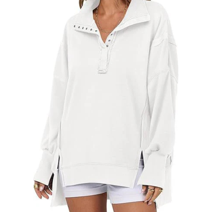 Veron™ – Sweat décontracté à coupe ample avec ourlet asymétrique fendu