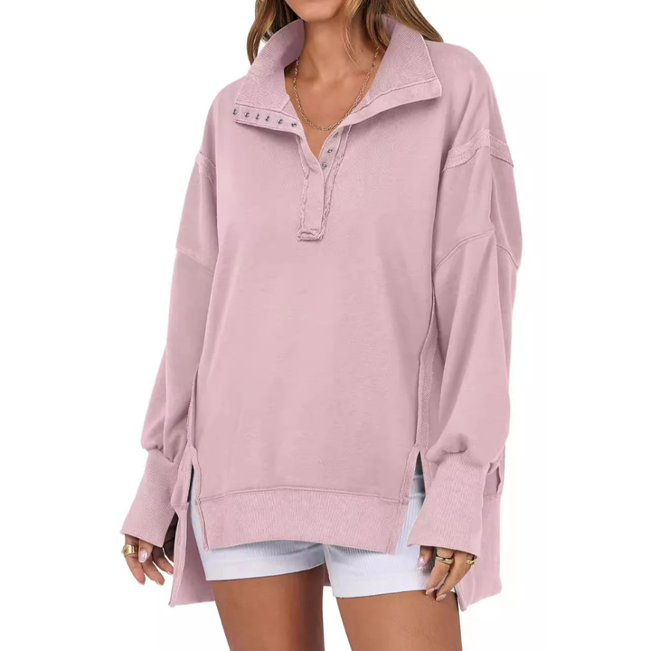 Veron™ – Sweat décontracté à coupe ample avec ourlet asymétrique fendu