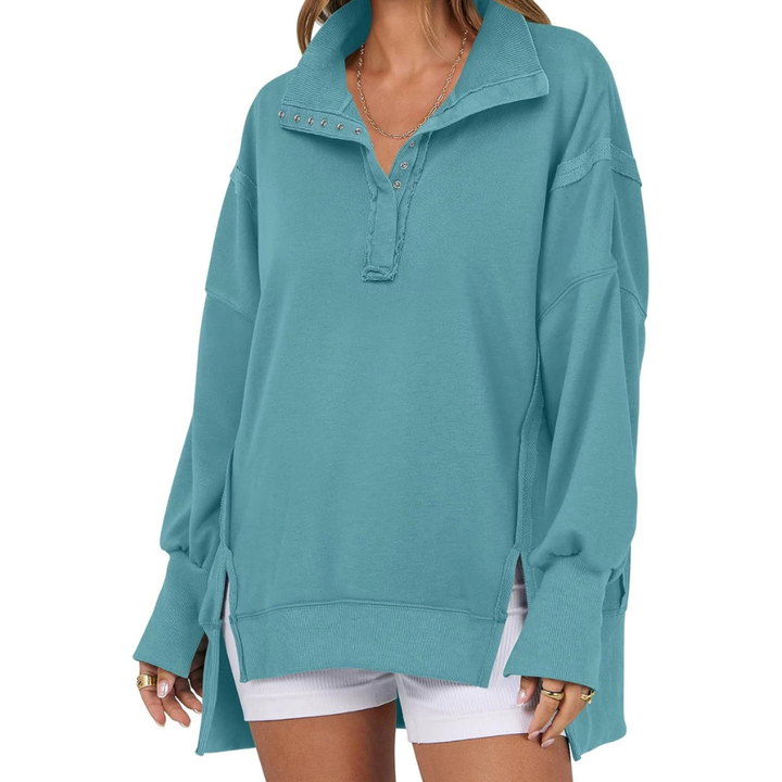 Veron™ – Sweat décontracté à coupe ample avec ourlet asymétrique fendu