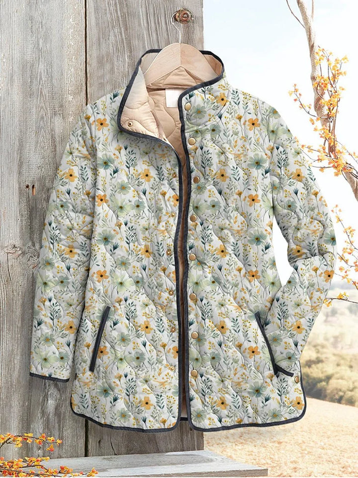 Veste matelassée à imprimé floral délicieuse pour femmes