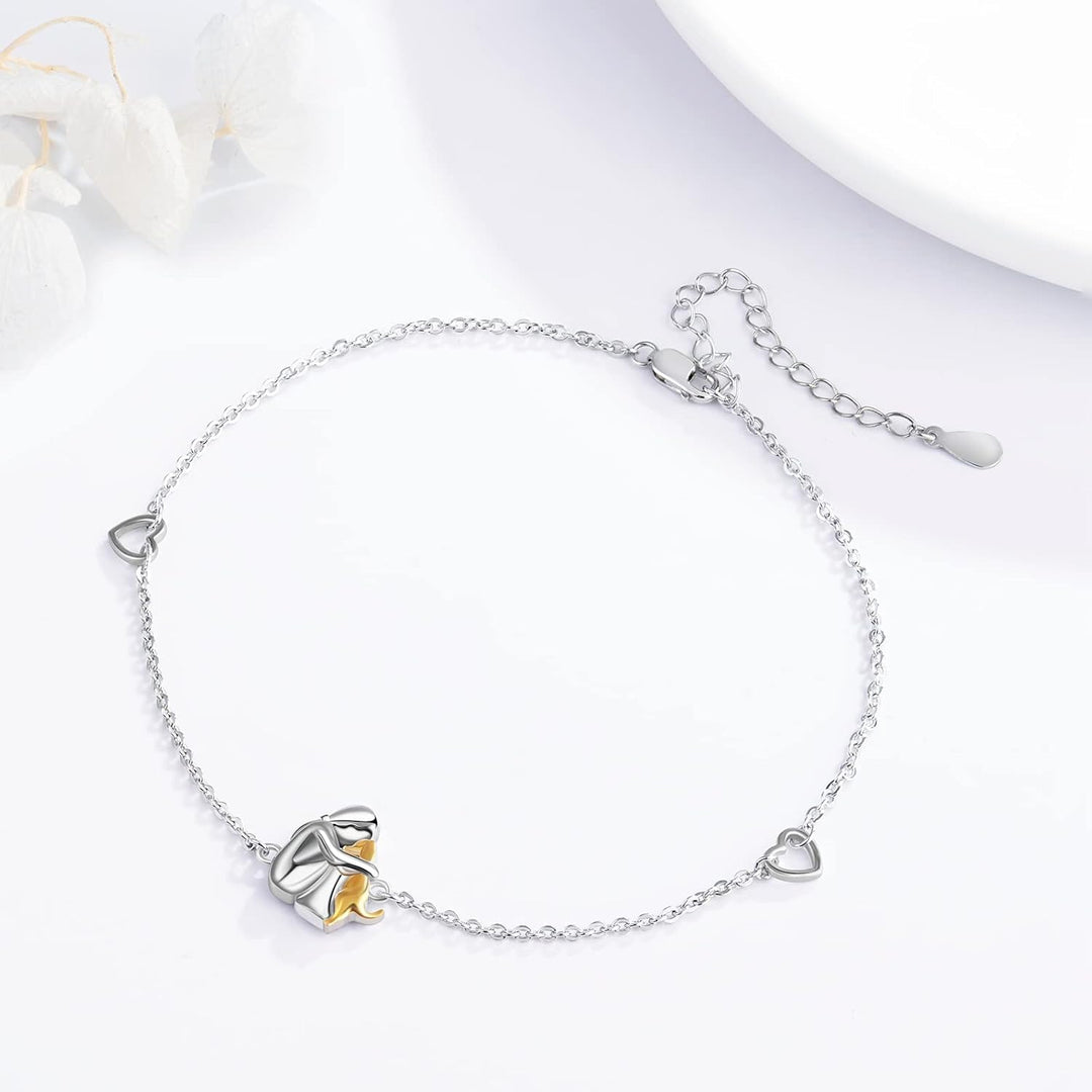 Lydia - Bracelet Embrasser le Chien Ajustable en Argent et Or