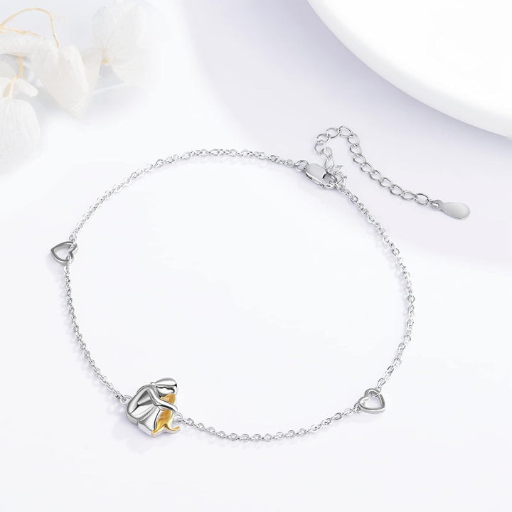 Lydia - Bracelet Embrasser le Chien Ajustable en Argent et Or