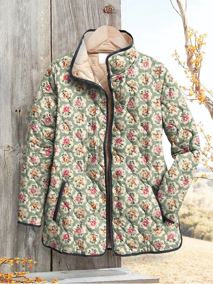 Veste pour femmes à imprimé floral artistique vintage