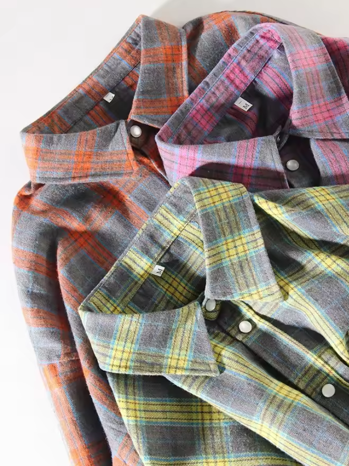 Leandra™ – Chemise oversize vintage à carreaux