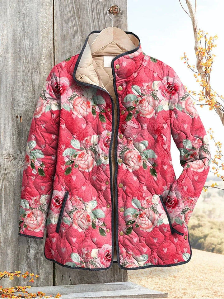 Veste matelassée rose charmante pour femmes