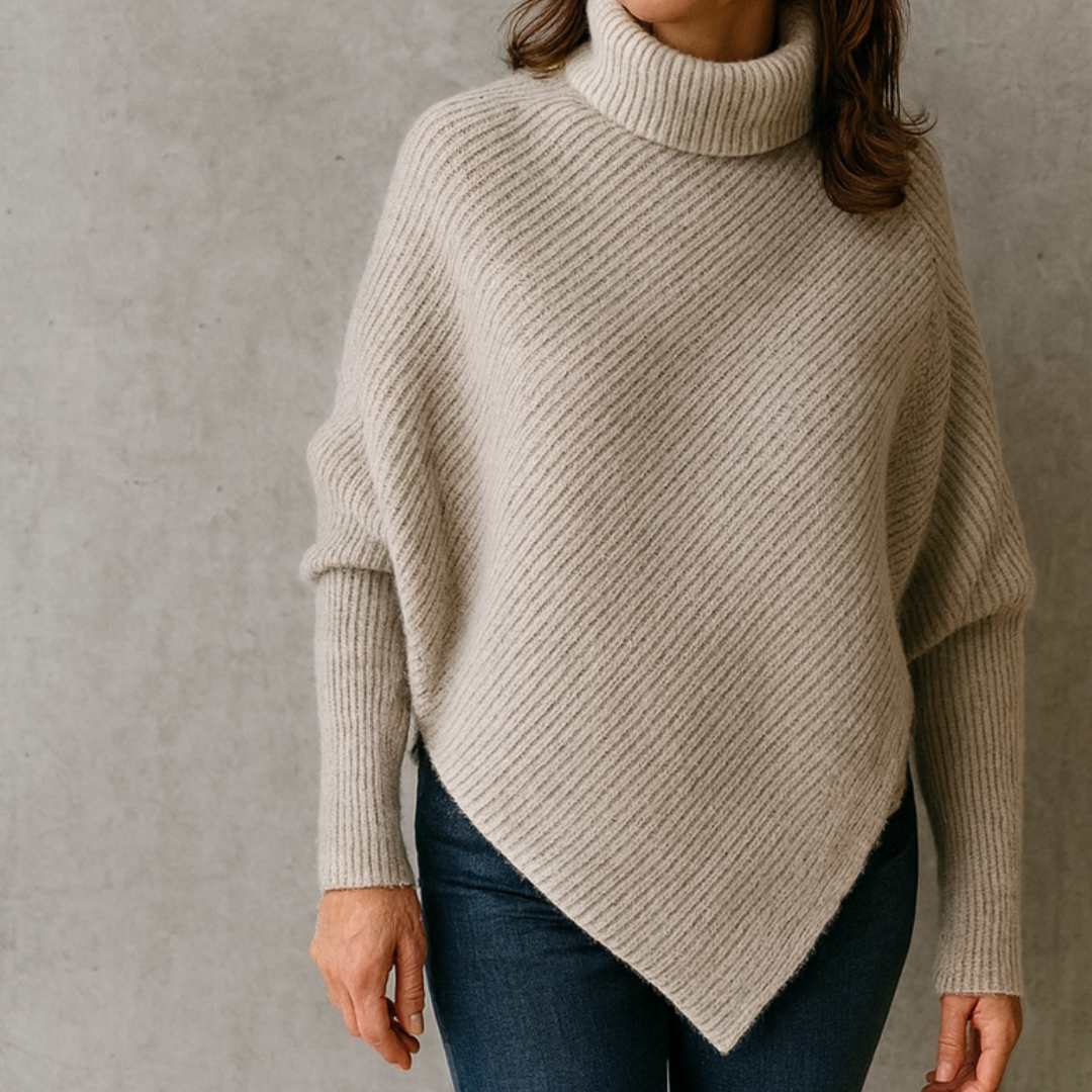 Alva™ – Poncho Pull Oversize Élégant et Confortable