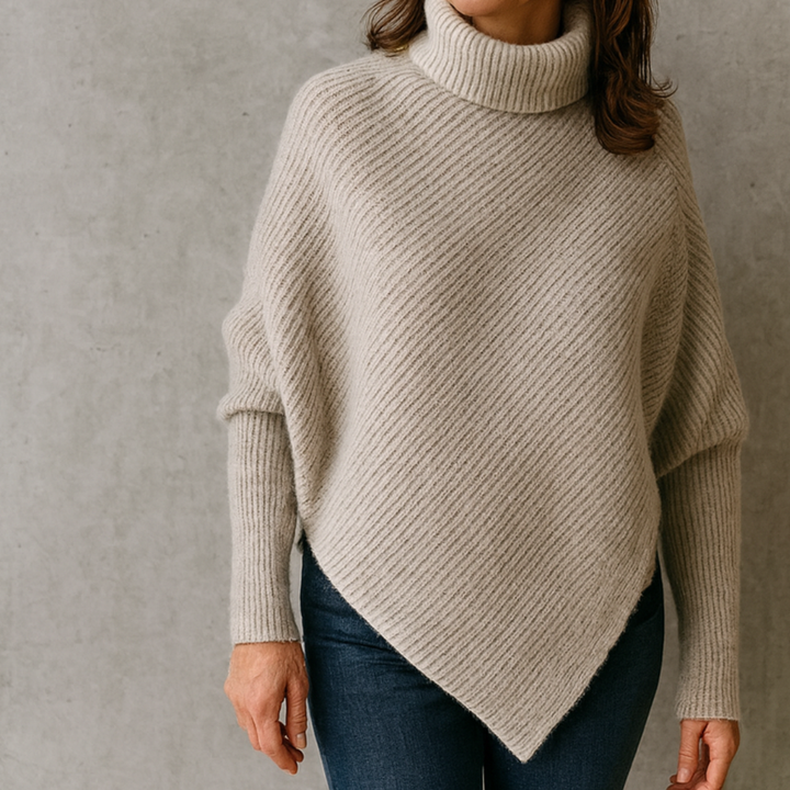 Alva™ – Poncho Pull Oversize Élégant et Confortable
