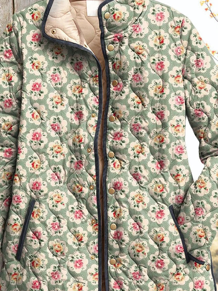 Veste pour femmes à imprimé floral artistique vintage