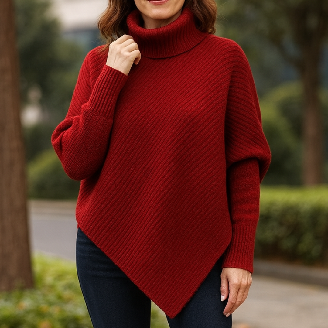 Alva™ – Poncho Pull Oversize Élégant et Confortable