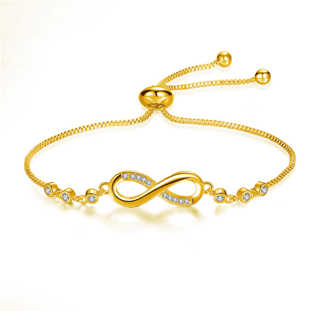 Bracelet infini ajustable chic en or rose