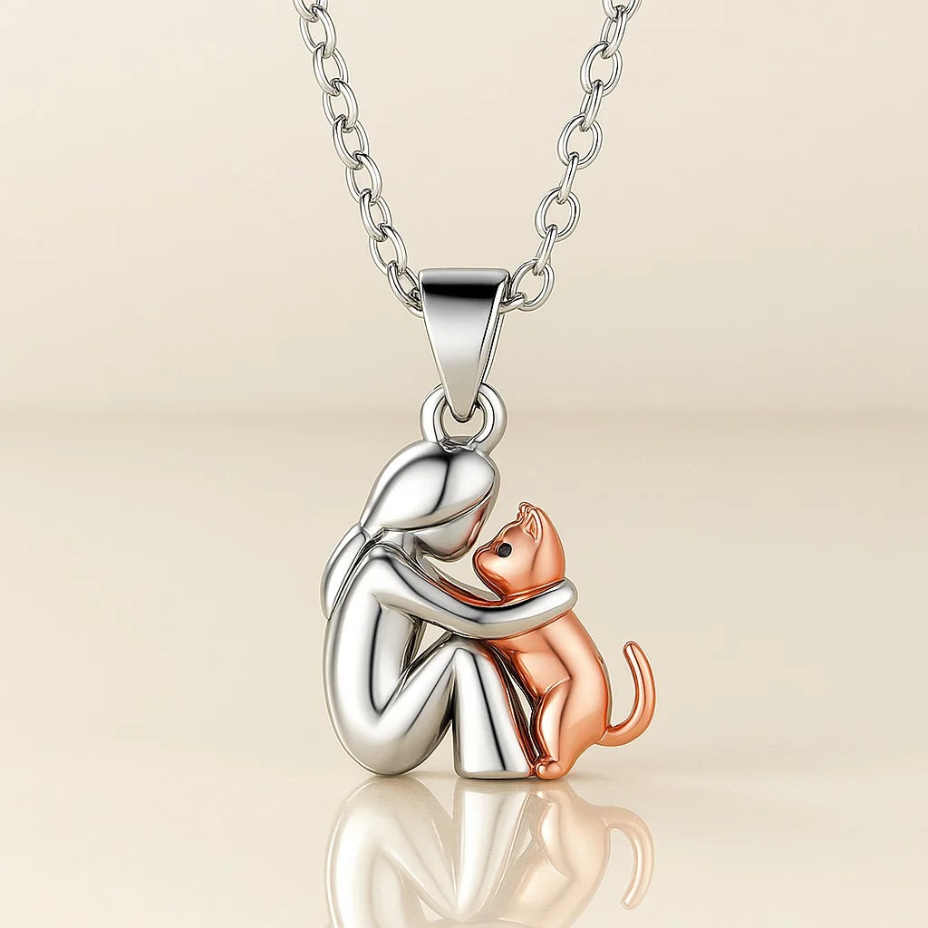 Aria - Collier Embrasser le Chien Doux (Argent & Rose)