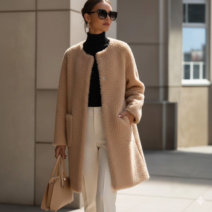 Carla™ – Manteau en peau lainée