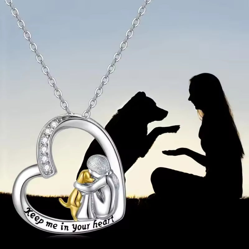 Mila - Collier Embrasser le Chien Bicolore (Argent & Or)