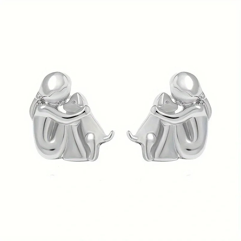 Aria - Boucles d'oreilles Embrasser le Chien (Argent & Or)