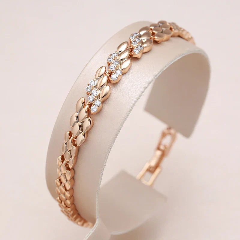 Bracelet en or rose avec zircon raffiné