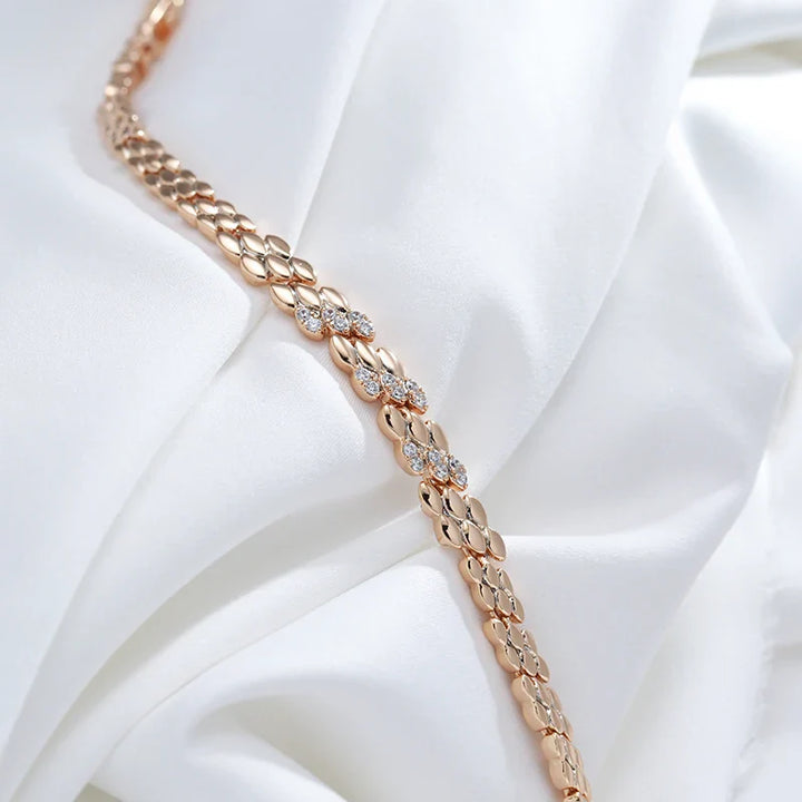 Bracelet en or rose avec zircon raffiné