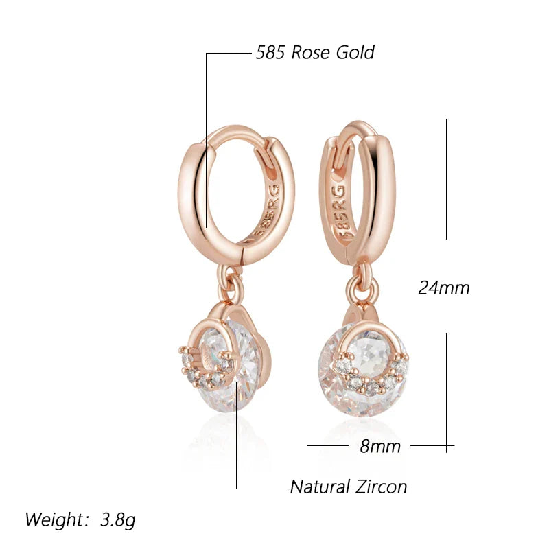Boucles d’oreilles intemporelles en zircon et or rose