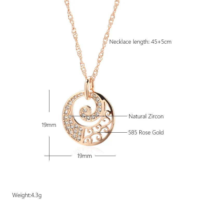 Collier élégant en or rose avec fleur en cristal