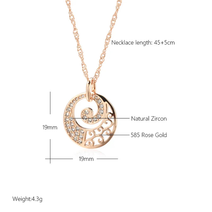 Collier élégant en or rose avec fleur en cristal