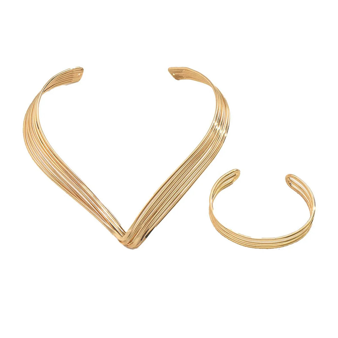 Jessa™ – Collier et bracelet multi-couches ouverts style punk chic