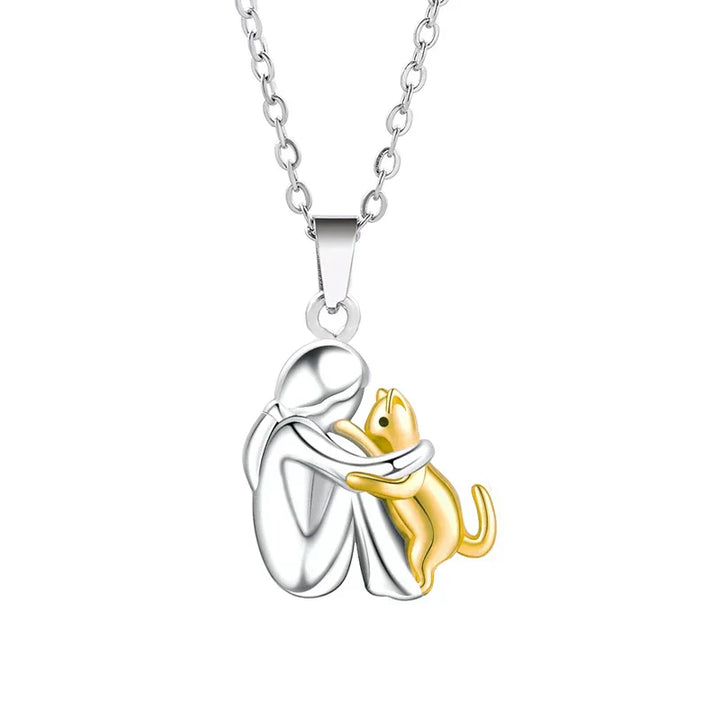 Aria - Collier Embrasser le Chien Doux (Argent & Rose)