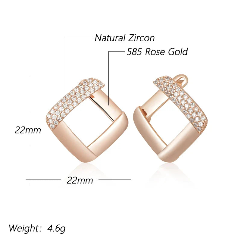 Puces d’oreilles en or rose et zircon