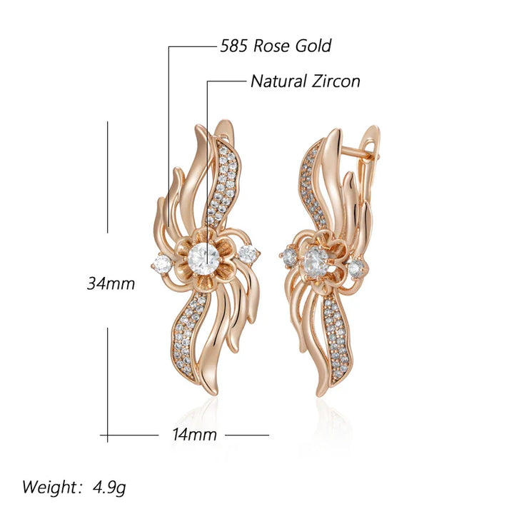 Boucles d’oreilles fleur ajourée en or rose