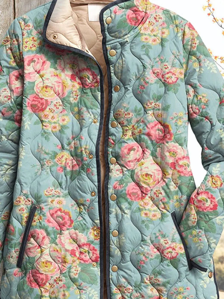 Veste matelassée florale pour femmes