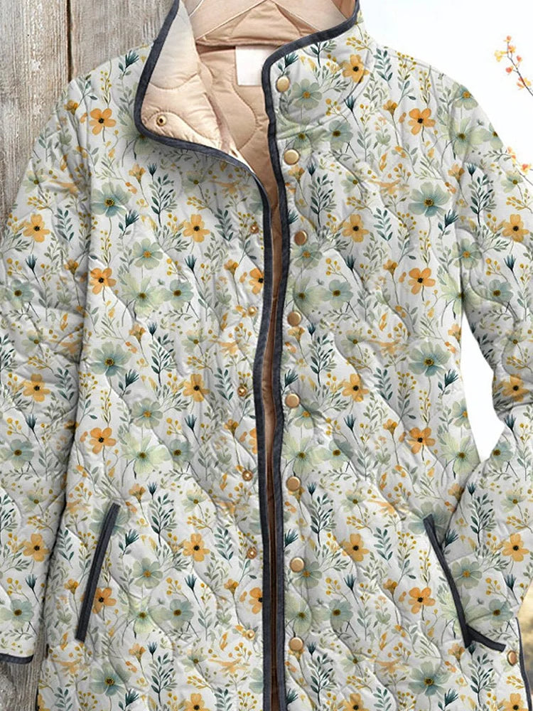 Veste matelassée à imprimé floral délicieuse pour femmes