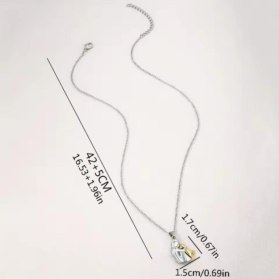 Aria - Collier Embrasser le Chien Doux (Argent & Rose)