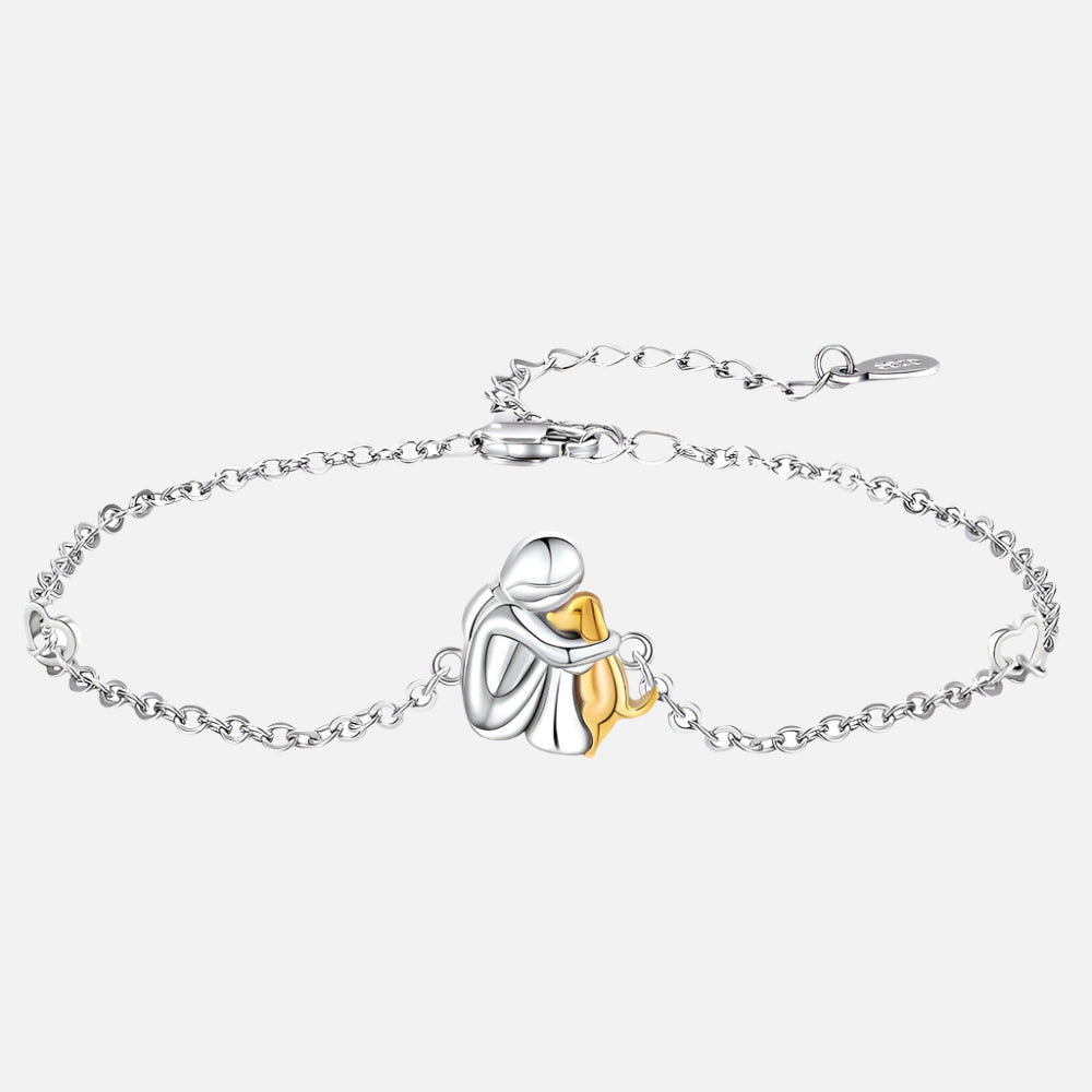 Lydia - Bracelet Embrasser le Chien Ajustable en Argent et Or