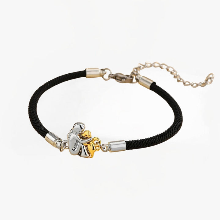 Harper - Bracelet Embrasser le Chien Noir (Argent & Charm Or)